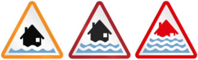 Flood Warning Signs Progression PNG Image