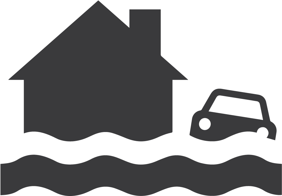 Flooded_ House_and_ Car_ Icon PNG Image