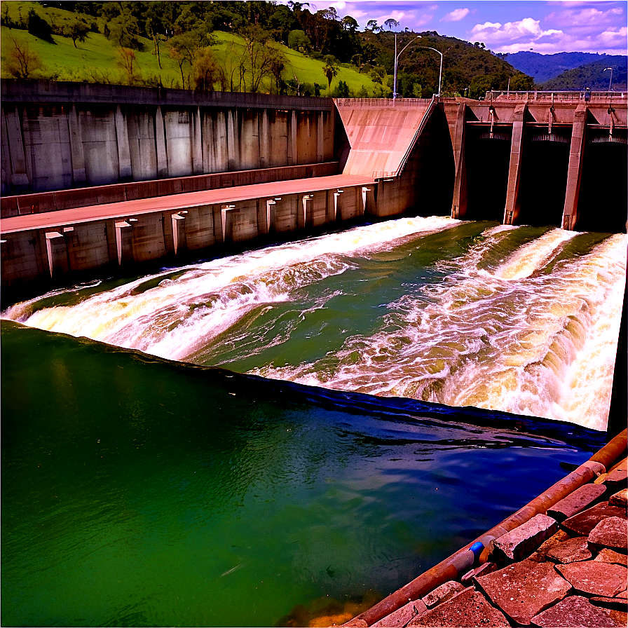 Floodgate Release At Dam Png Mbg PNG Image