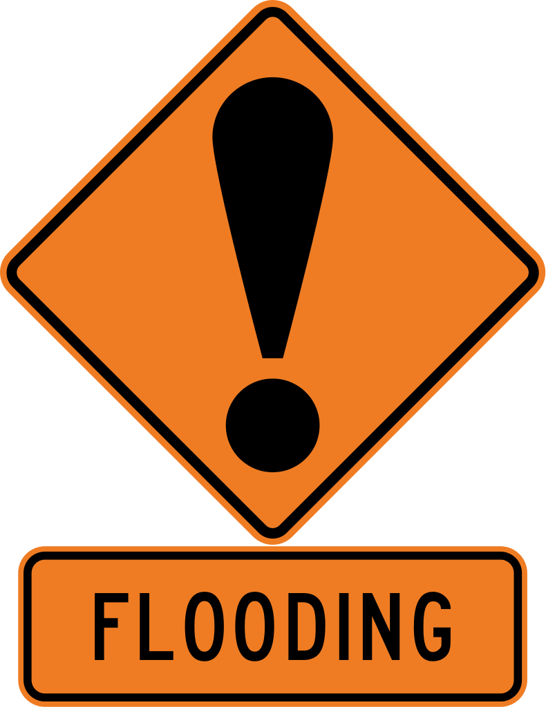 Flooding Warning Sign Graphic PNG Image