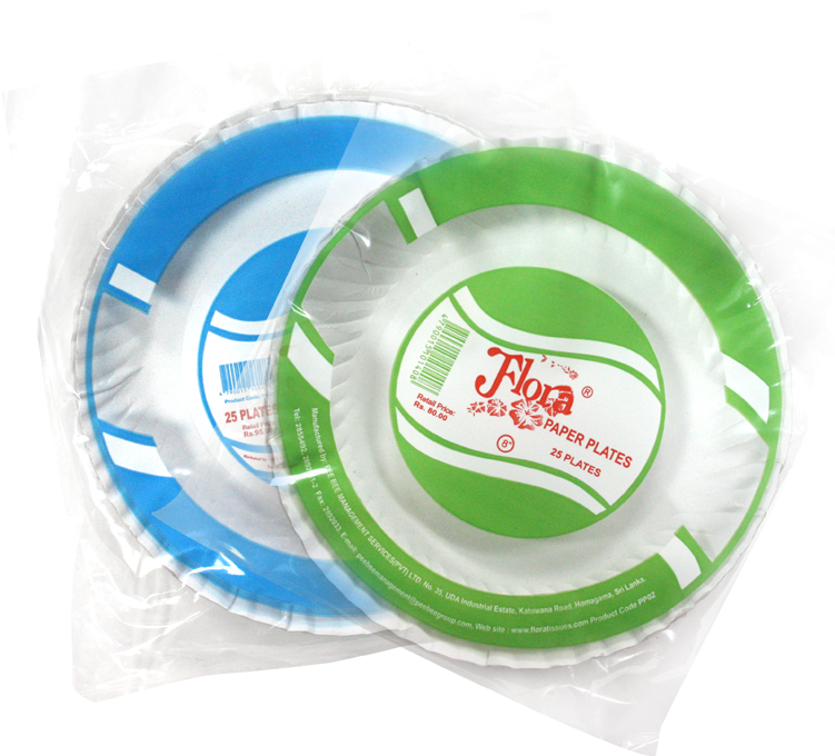 Flora Disposable Paper Plates Pack PNG Image