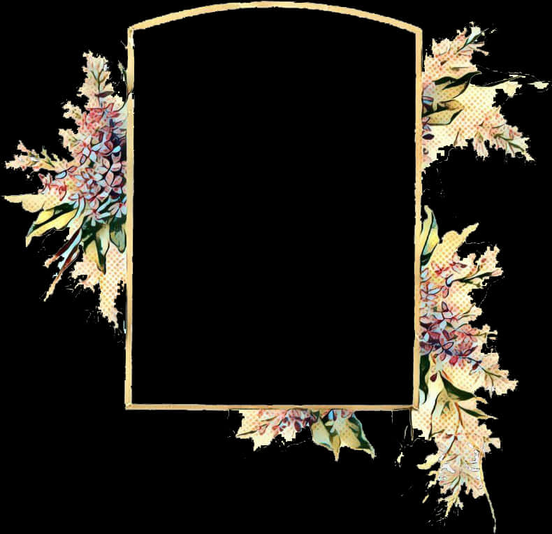 Floral Accent Photo Frame Design PNG Image