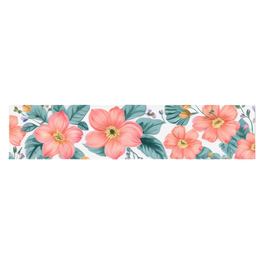 Floral Aesthetic Tape Png Nrh99 PNG Image