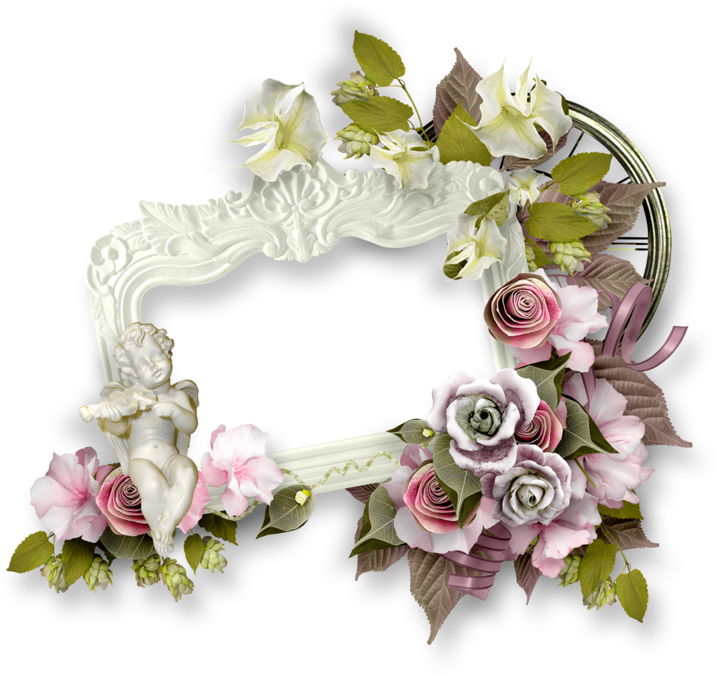 Floral Angel Frame Design.png PNG Image