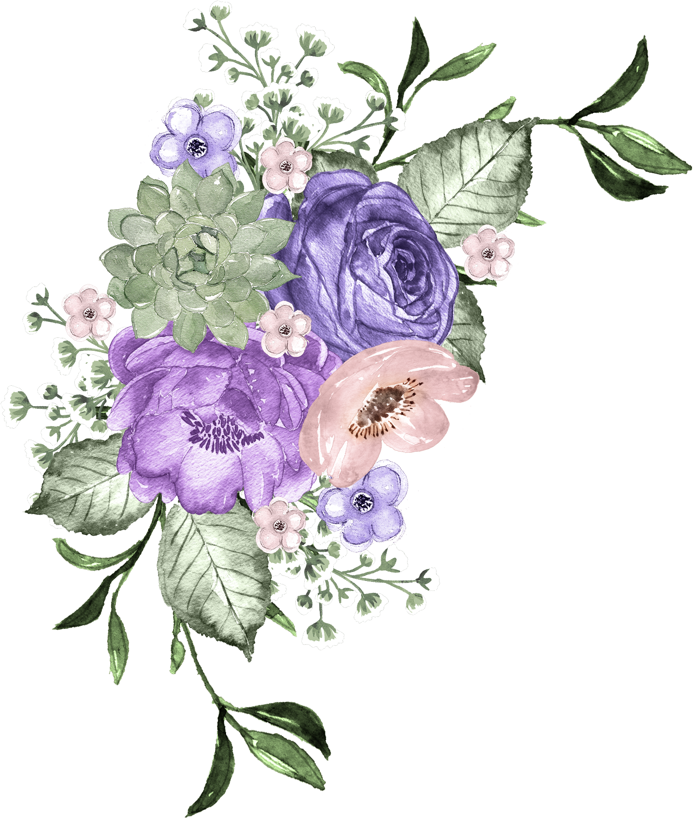 Floral Arrangement Illustration PNG Image