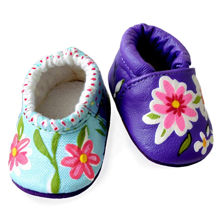 Floral Baby Shoes Png Kre36 PNG Image