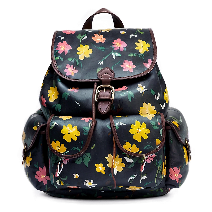 Floral Backpack Png Wsn PNG Image