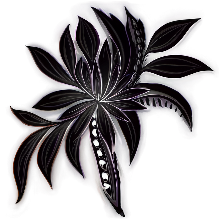 Floral Black And White Design Png Cgj PNG Image