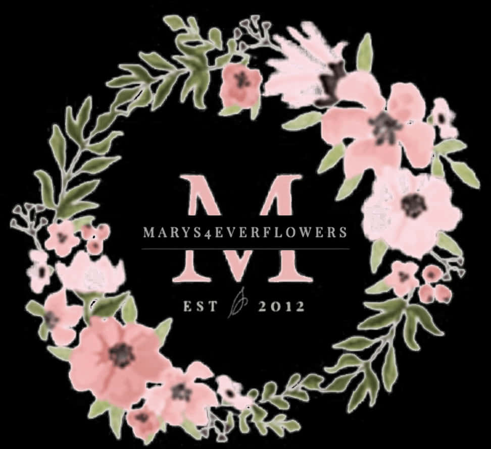 Floral_ Border_ Logo_ Design_ Marys4everflowers PNG Image