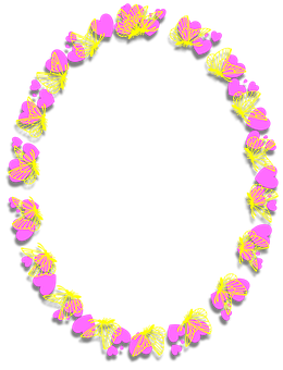 Floral Butterfly Frame Design PNG Image