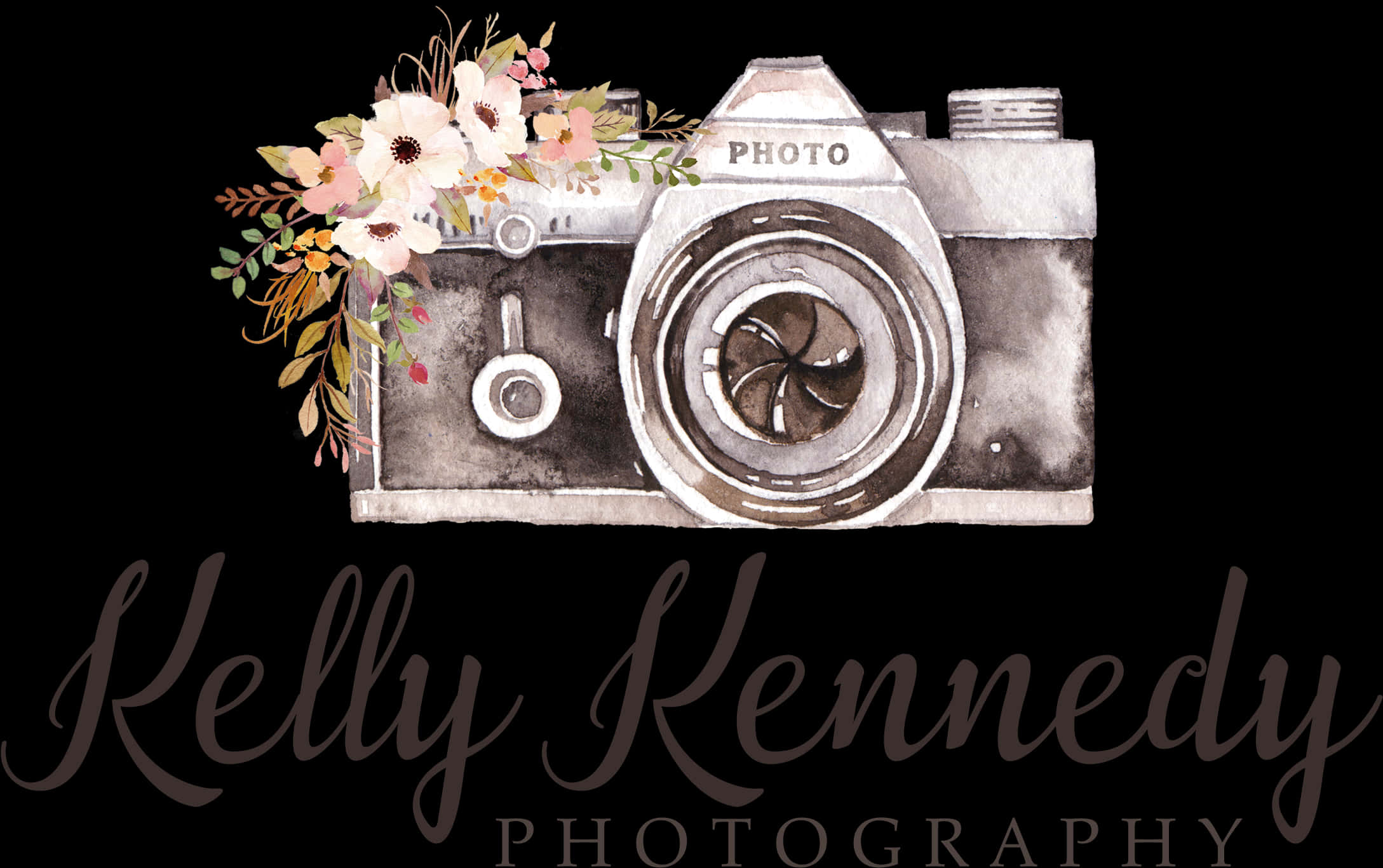 Floral_ Camera_ Photography_ Logo_ Kelly_ Kennedy PNG Image