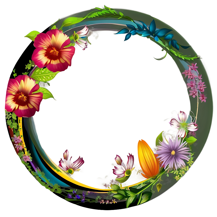 Floral Circle Frame Png Unn18 PNG Image