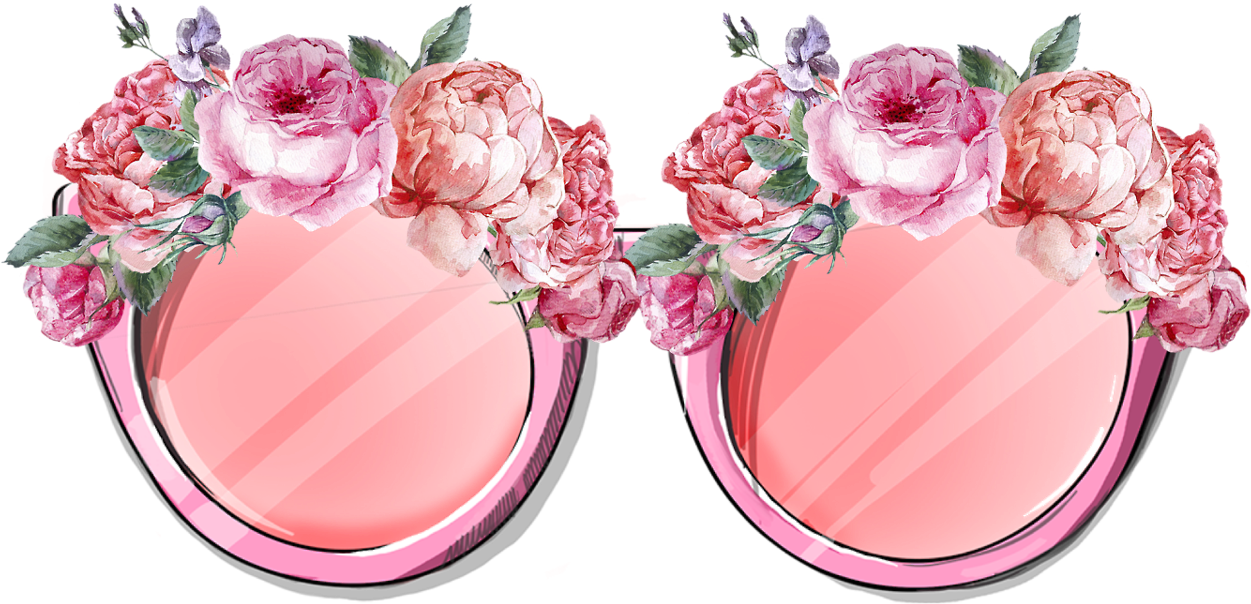 Floral_ Circle_ Frames_ Pink_ Background.png PNG Image