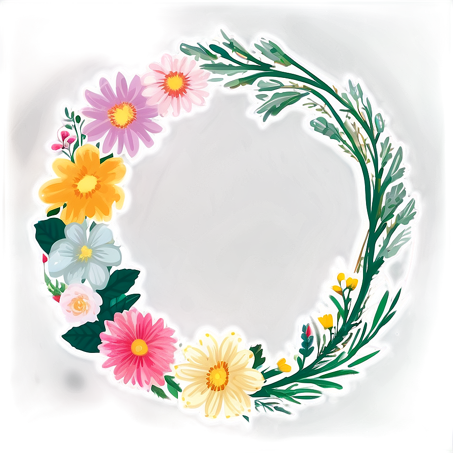 Floral Circle Sticker Png 72 PNG Image