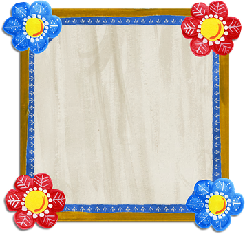 Floral Corner Decorative Frame PNG Image