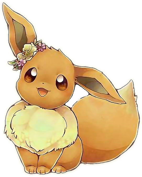 Floral Crowned Eevee Illustration PNG Image