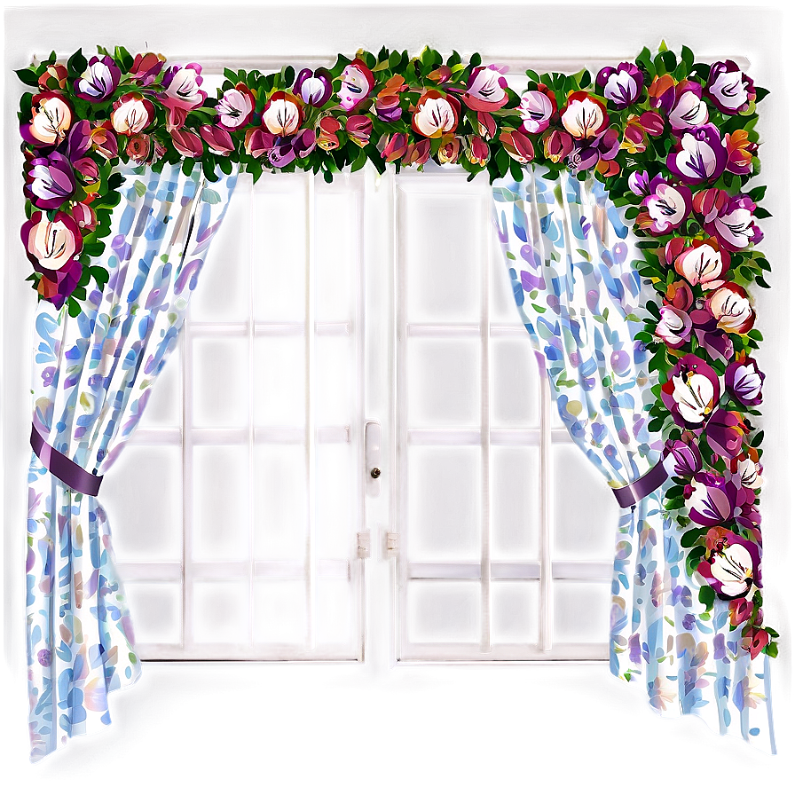 Floral Curtains Png Jkt PNG Image