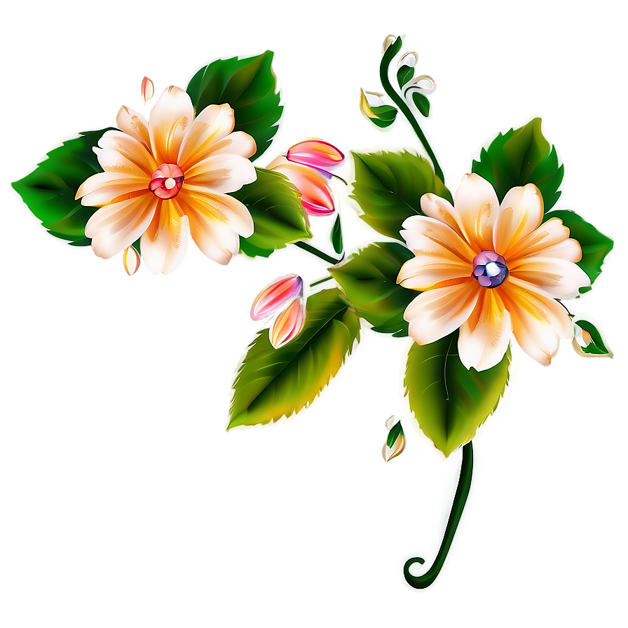 Floral Decal Design Png Lfr PNG Image