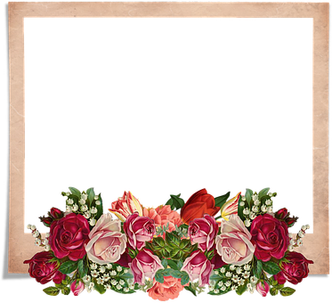 Floral Decorated Frame Border PNG Image