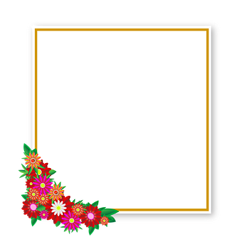 Floral Decorated Frame PNG Image