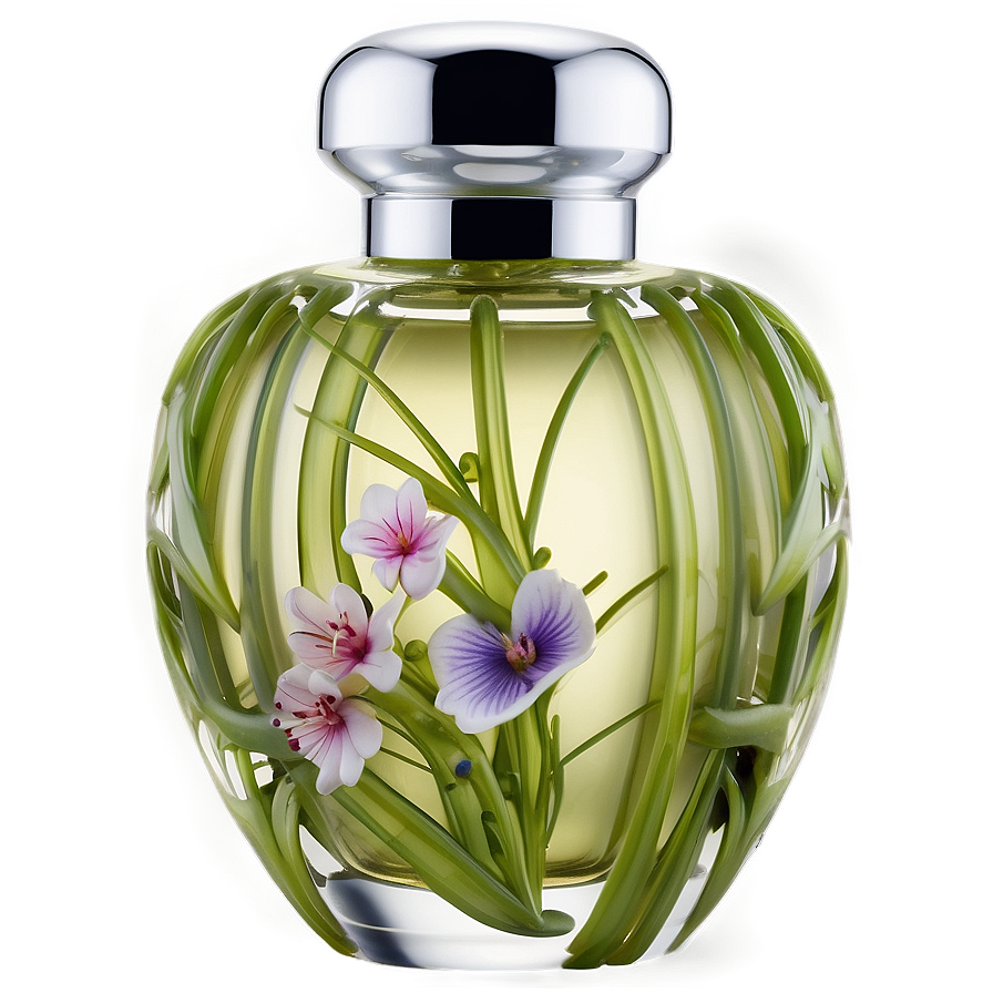 Floral Decorated Perfume Bottle Png Tby PNG Image