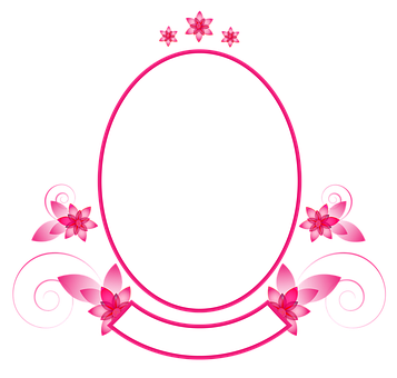 Floral Decorative Frame Black Background PNG Image