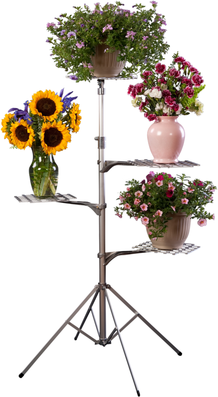 Floral Display Stand_ Mixed Bouquets PNG Image