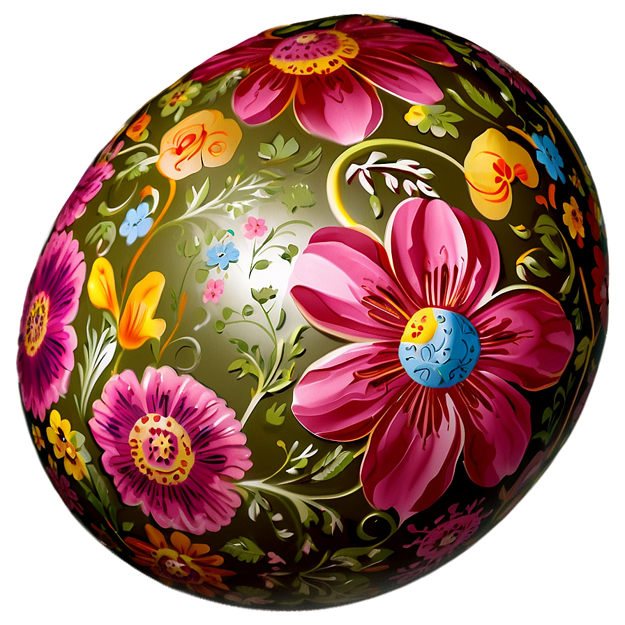 Floral Easter Egg Png Elp PNG Image