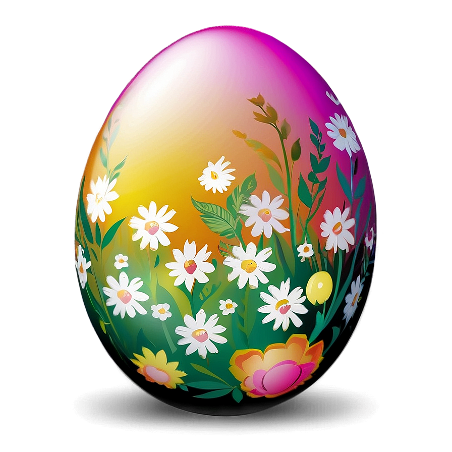 Floral Easter Egg Png Mee PNG Image