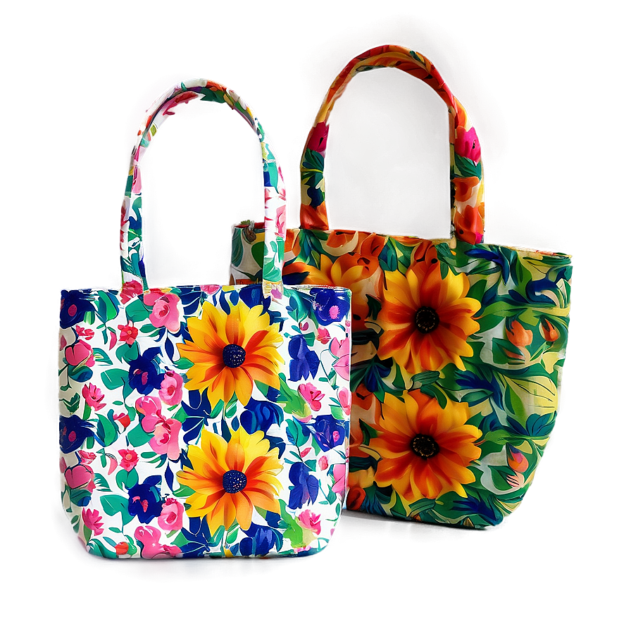 Floral Eco Friendly Tote Png Djo31 PNG Image