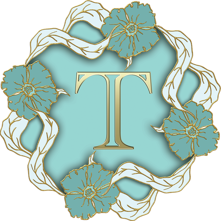 Floral Embellished Letter T PNG Image