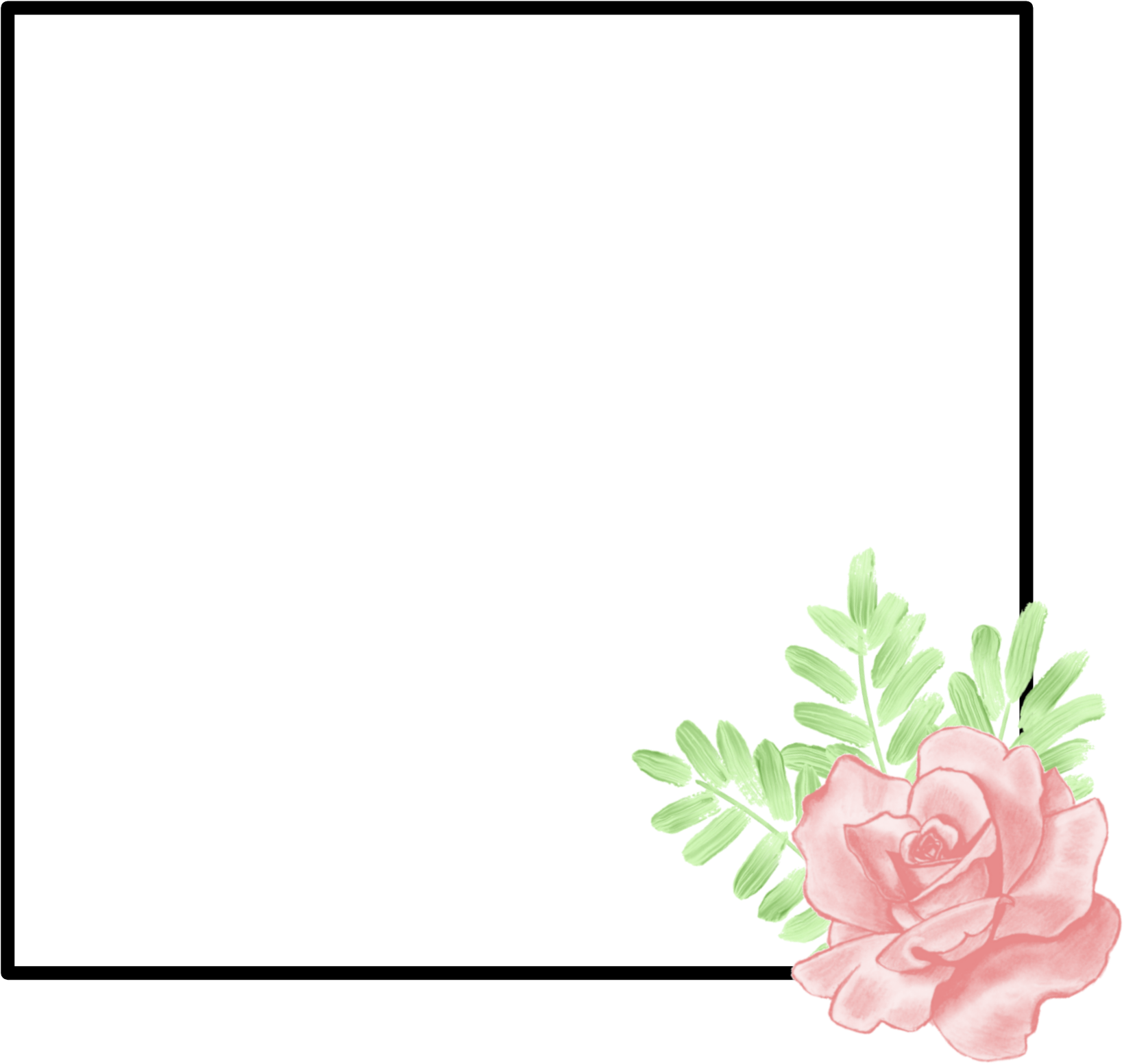 Floral Embellished Tumblr Border PNG Image