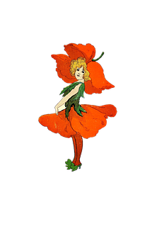 Floral Fairy Illustration PNG Image