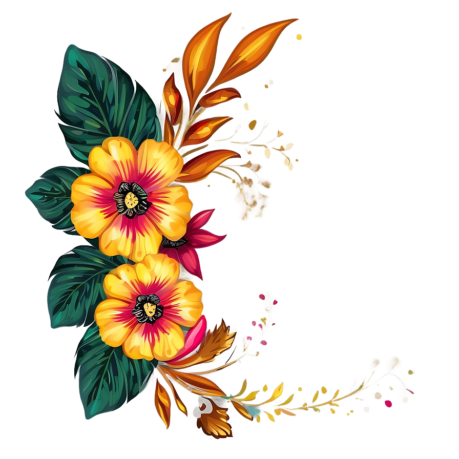 Floral Fashion Print Png Hek56 PNG Image