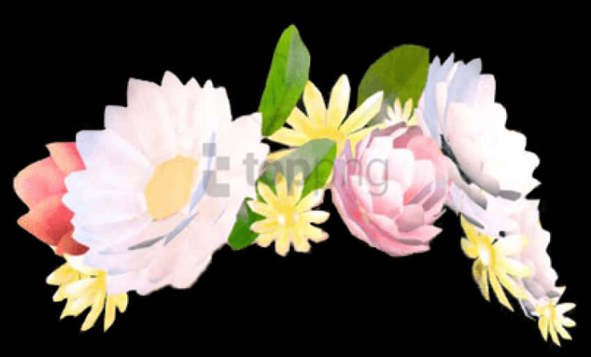 Floral Filter Snapchat Graphic PNG Image