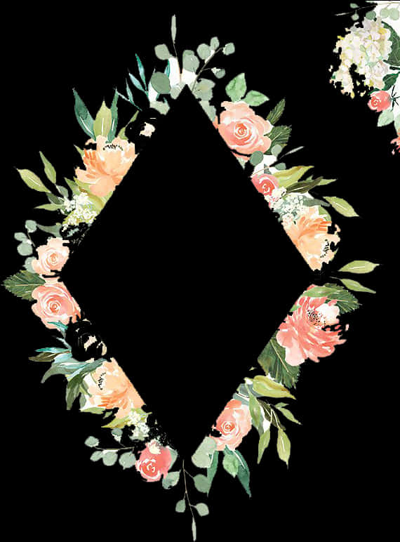 Floral_ Frame_ Black_ Background PNG Image