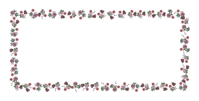 Floral Frame Black Background PNG Image