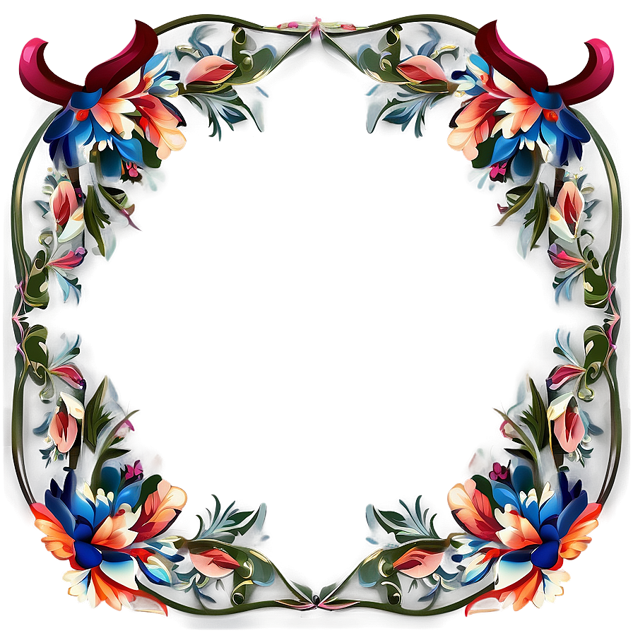 Floral Frame Border Png Skq PNG Image