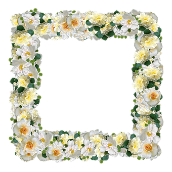 Floral_ Frame_of_ Yellow_ Roses.png PNG Image