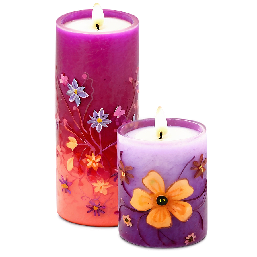 Floral Garden Candle Png 12 PNG Image