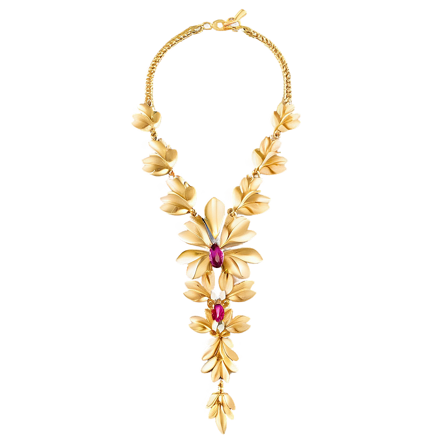 Floral Gold Necklace Png 51 PNG Image