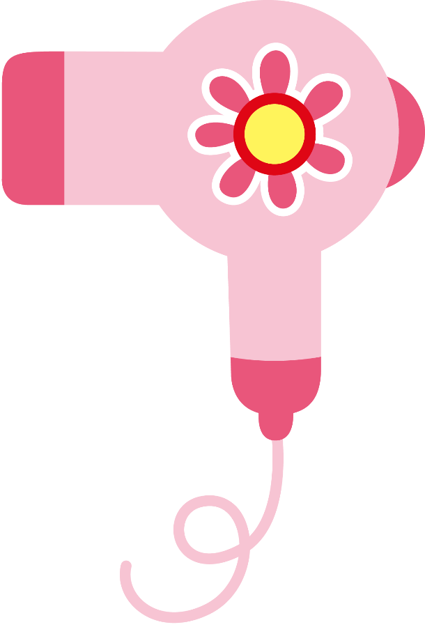 Floral Hair Dryer Illustration PNG Image