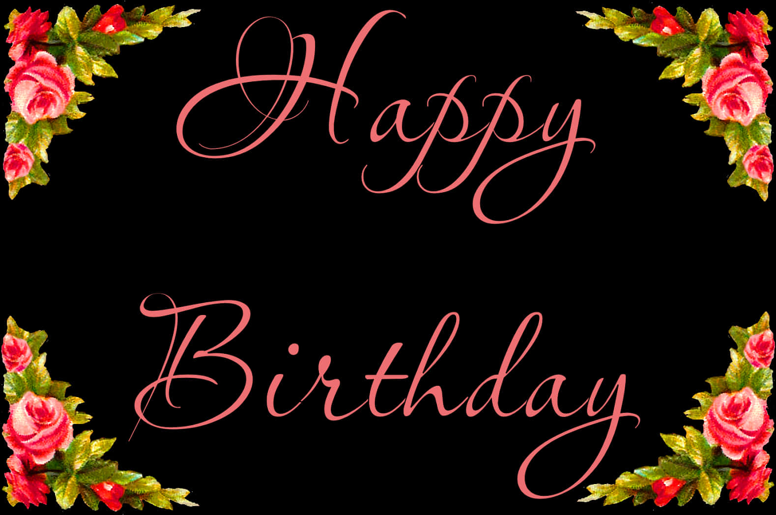 Floral_ Happy_ Birthday_ Card_ Design PNG Image