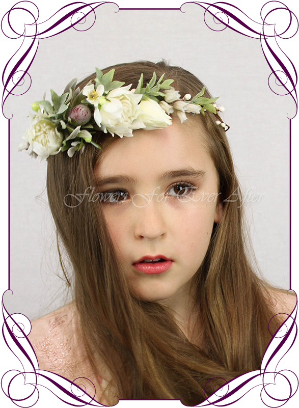 Floral Headband Girl Portrait PNG Image