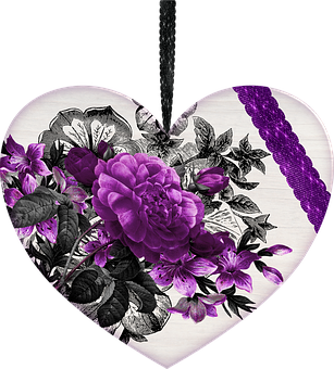 Floral Heart Artwork PNG Image