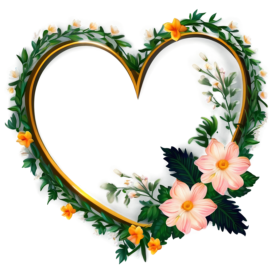 Floral Heart Border Png 05252024 PNG Image