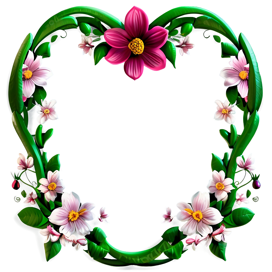 Floral Heart Border Png 69 PNG Image