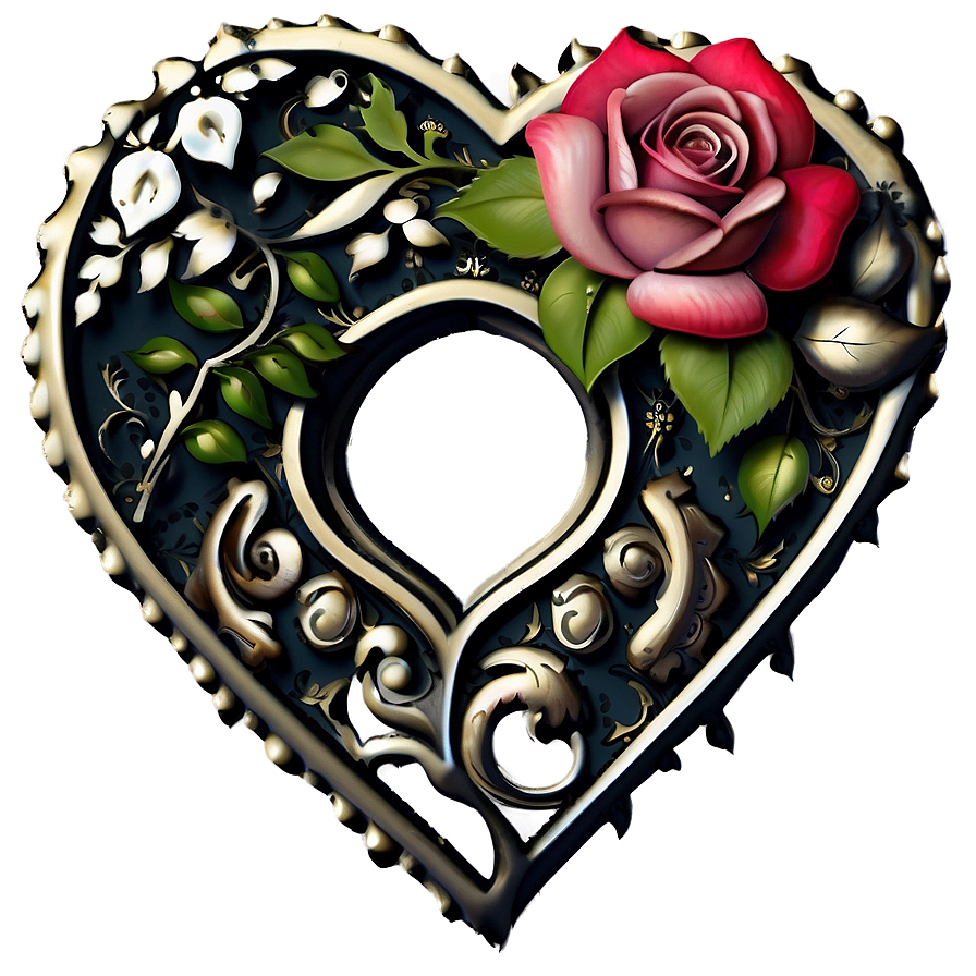 Floral Heart Border Png Hfi59 PNG Image