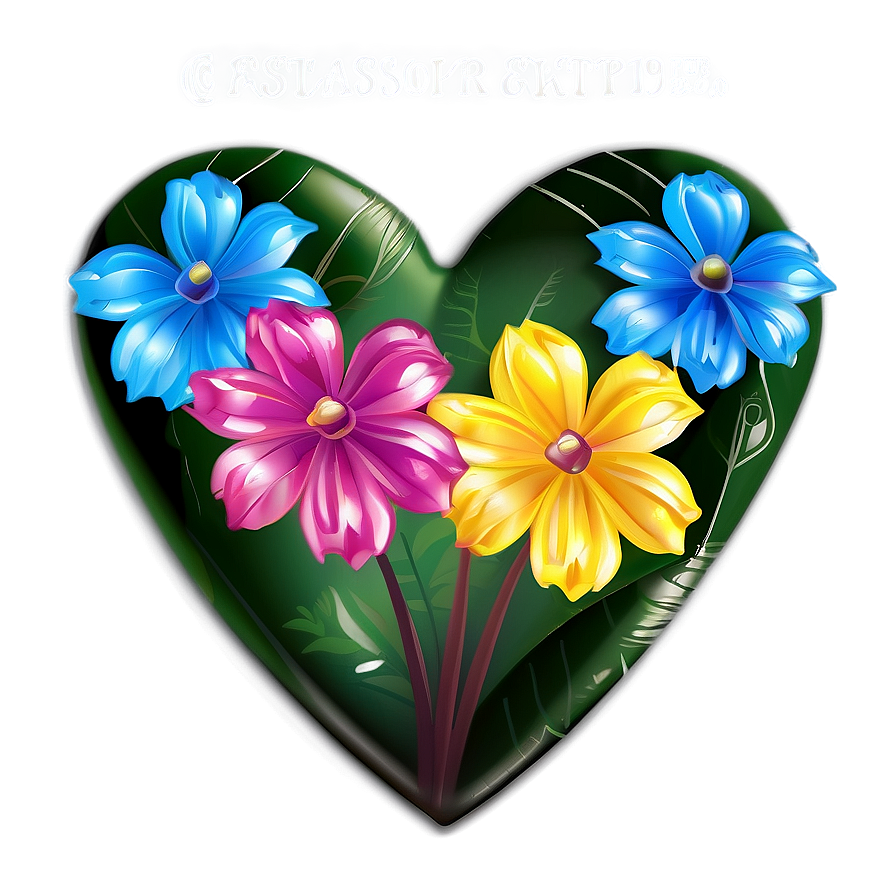 Floral Heart Clipart Png 06132024 PNG Image