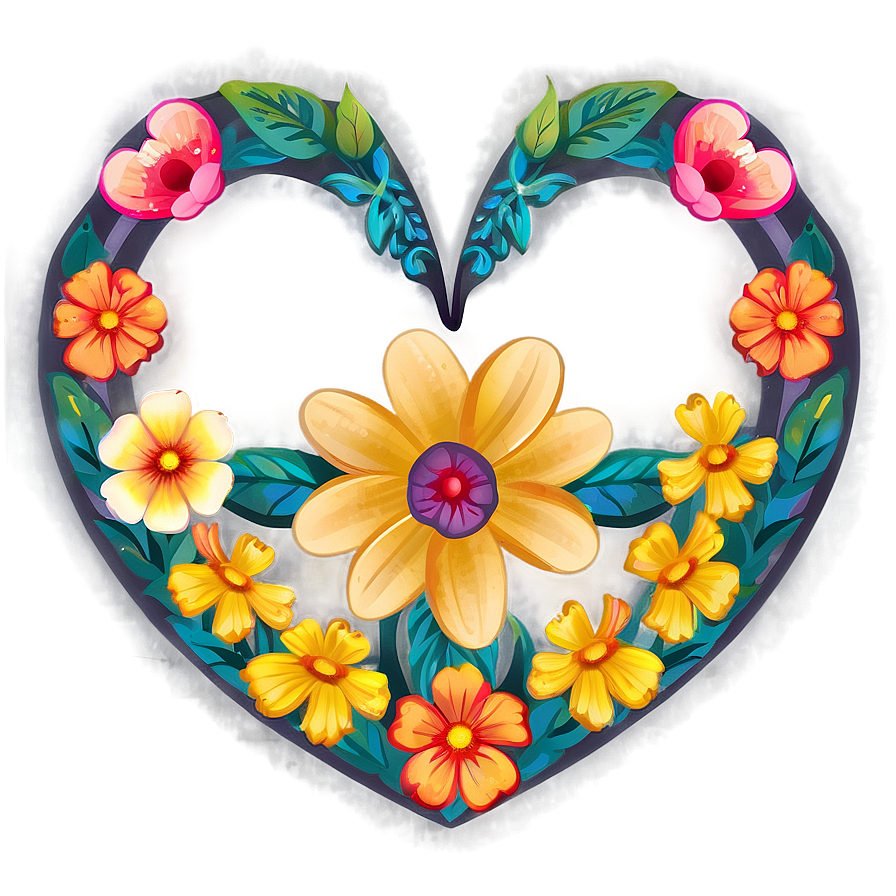 Floral Heart Clipart Png Shv92 PNG Image